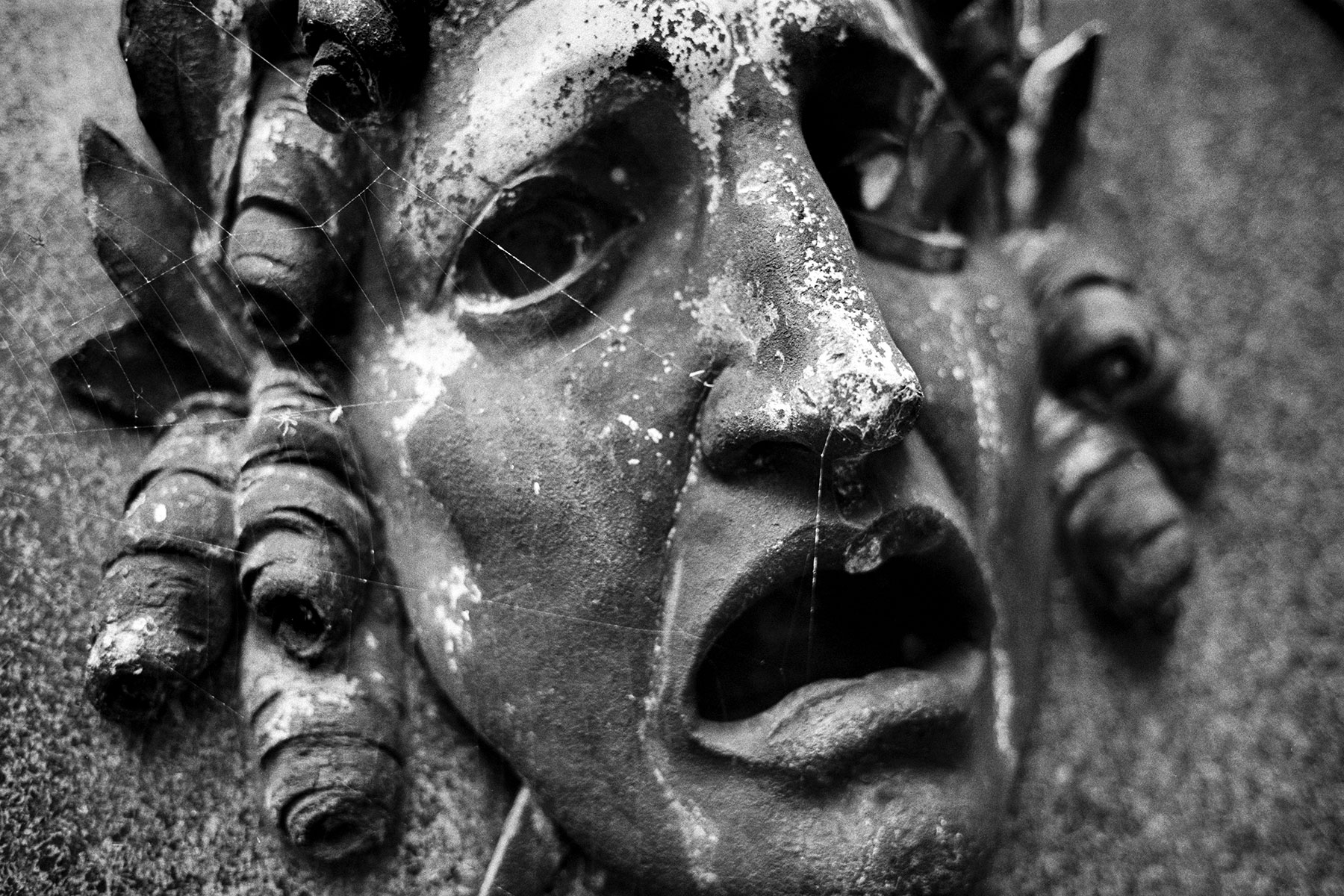 Intensive Schwarz-Weiß Friedhofsportraits im virtuellen Revival der Ausstellung 'Augenzeugen' von Fotograf Jürgen Sauer